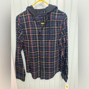 Edgar and Ash mens Xsmall long sleeve hooded button up flannel (A95)